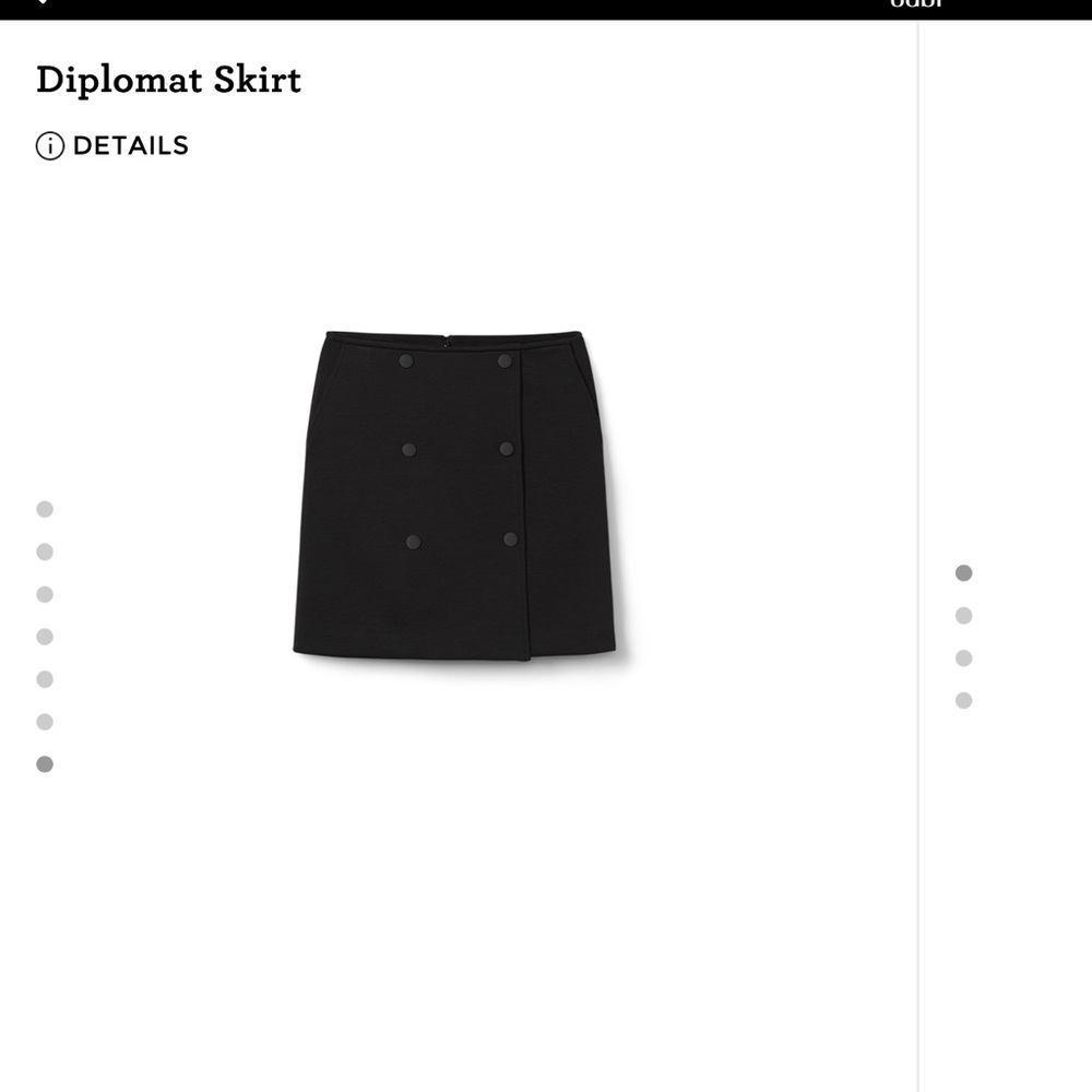 CAbi Black Button-Front Mini Skirt